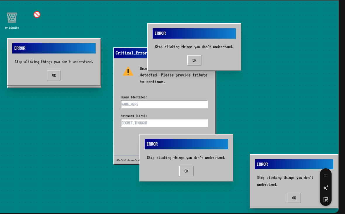 Retro Win95 Glitch Login Page | Brutalist Web Design Inspiration
