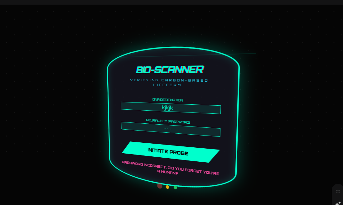 Interactive Alien Abduction Login Page | Sci-Fi Glitch UI Design